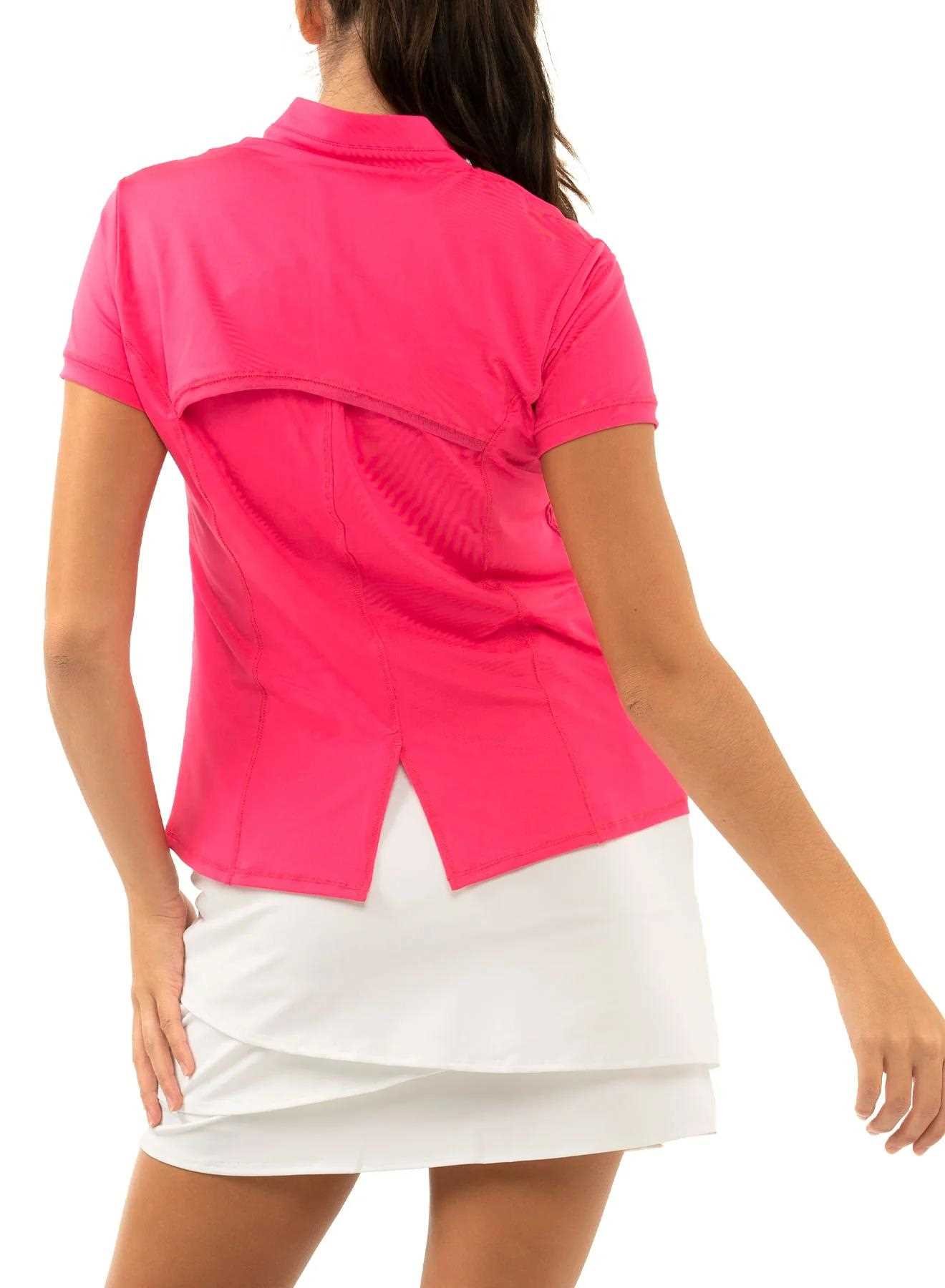 Lucky in Love Chi Chi Short Sleeve damskie polo, różowe
