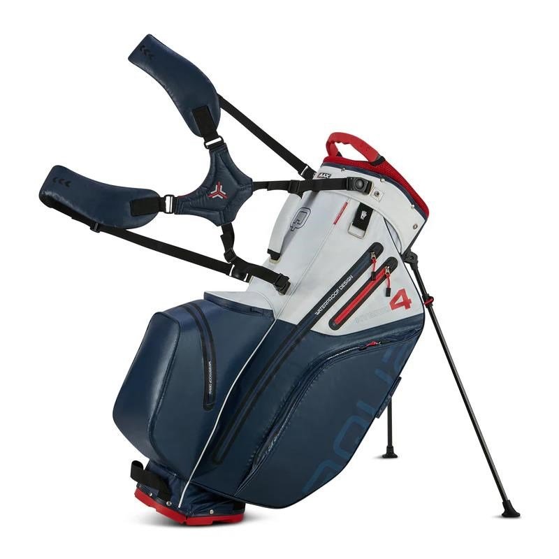 Big Max Aqua Hybrid 4 stand bag, granatowo/biało/czerwony