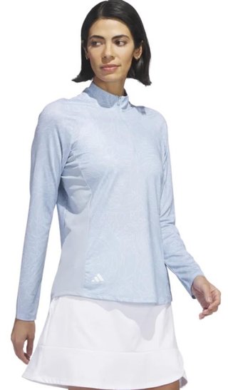 Adidas Essentials Printed Mock t-shirt z długim rękawem, wonder blue