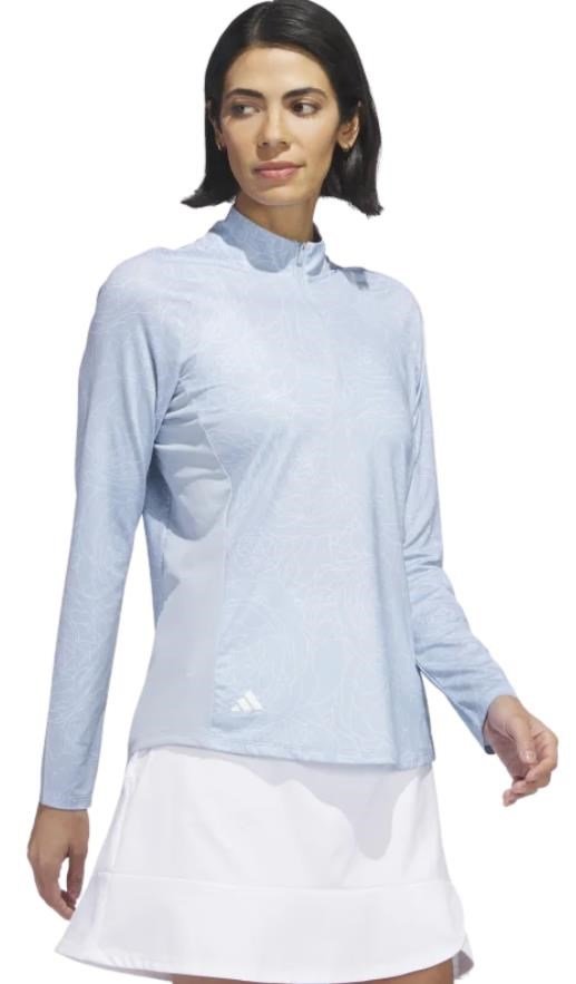Adidas Essentials Printed Mock t-shirt z długim rękawem, wonder blue