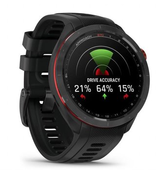 Garmin Approach S70 47 mm GPS zegarek golfowy, czarna ceramiczna luneta/czarny pasek silikonowy