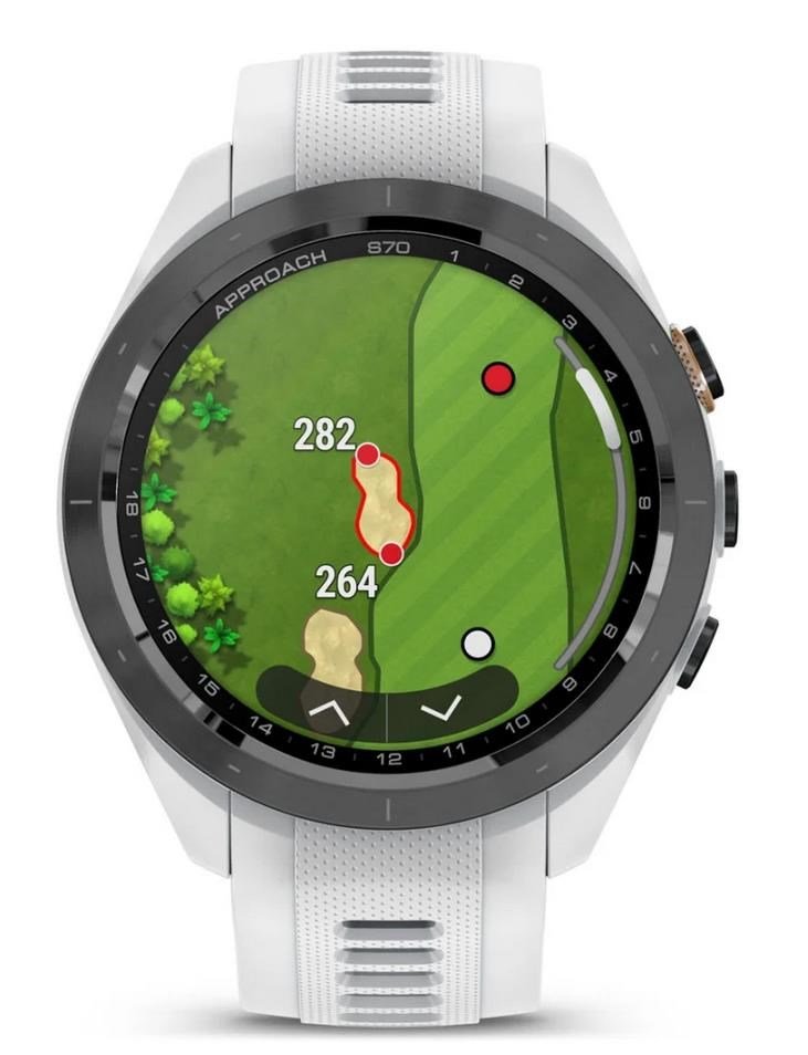 Garmin Approach S70 42 mm GPS zegarek golfowy, ceramiczna luneta czarna/pasek silikonowy biały