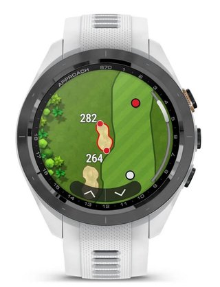 Garmin Approach S70 42 mm GPS zegarek golfowy, ceramiczna luneta czarna/pasek silikonowy biały