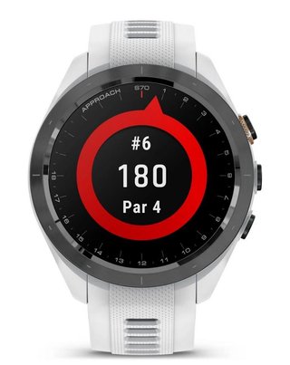 Garmin Approach S70 42 mm GPS zegarek golfowy, ceramiczna luneta czarna/pasek silikonowy biały