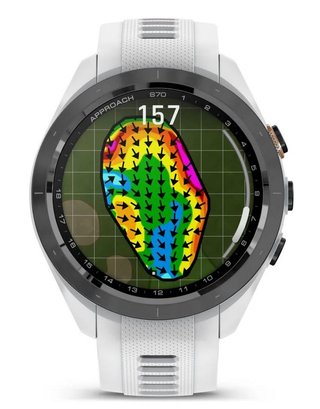 Garmin Approach S70 42 mm GPS zegarek golfowy, ceramiczna luneta czarna/pasek silikonowy biały