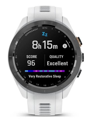 Garmin Approach S70 42 mm GPS zegarek golfowy, ceramiczna luneta czarna/pasek silikonowy biały