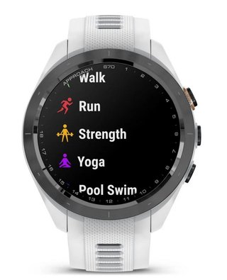 Garmin Approach S70 42 mm GPS zegarek golfowy, ceramiczna luneta czarna/pasek silikonowy biały