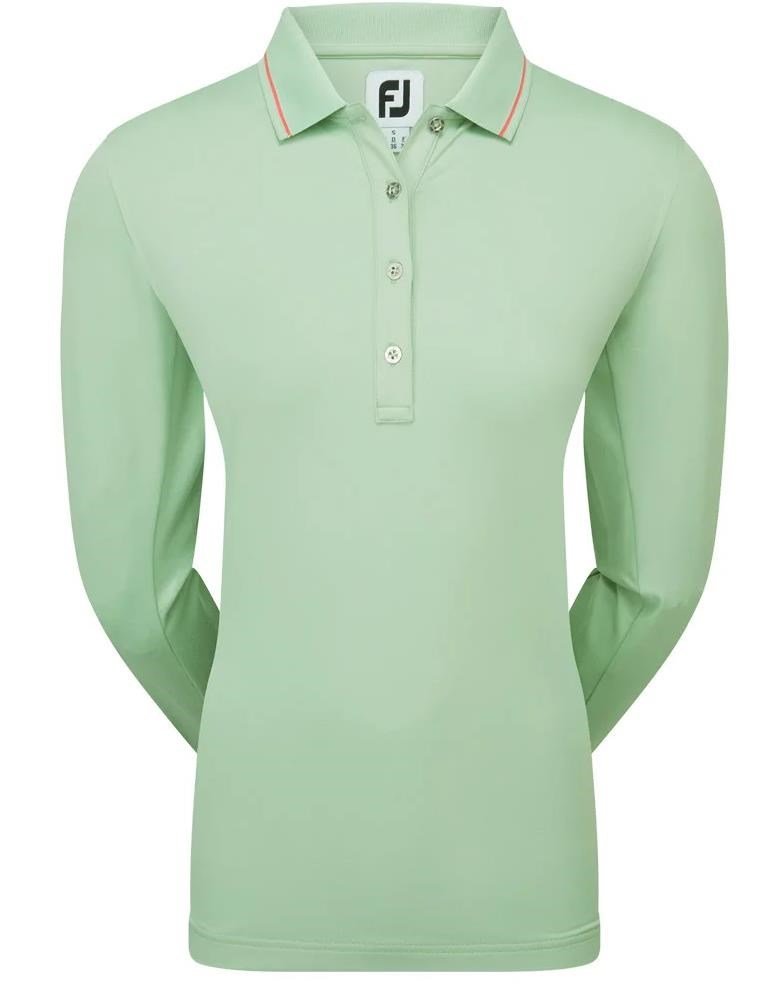 FootJoy Thermal Long Sleeved damskie polo, sage/peach tipping