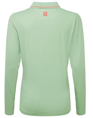 FootJoy Thermal Long Sleeved damskie polo, sage/peach tipping