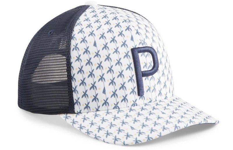 Puma Palms Trucker P męska czapka z daszkiem, biało/granatowa