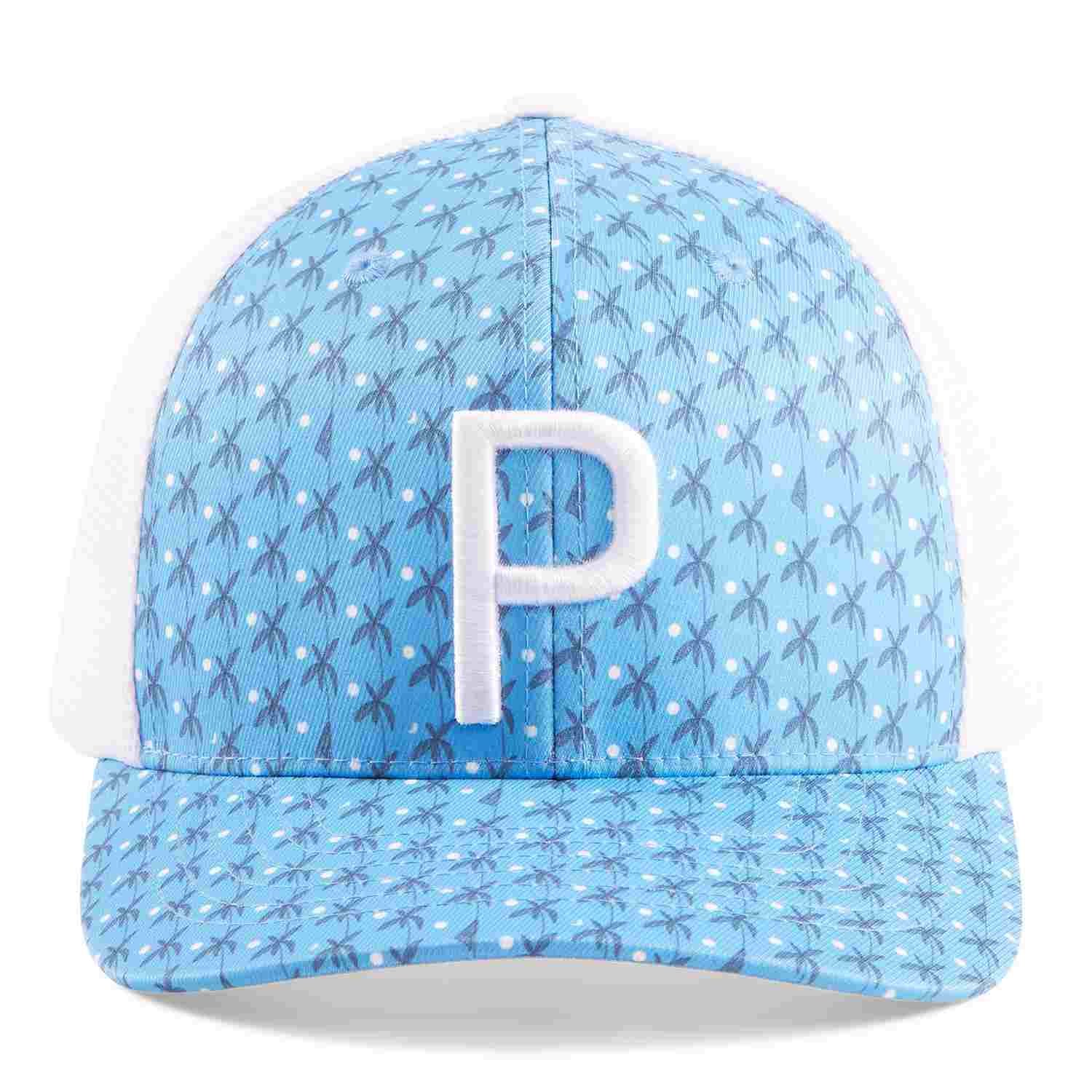 Puma Palms Trucker P męska czapka z daszkiem, biało/niebieska