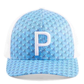 Puma Palms Trucker P męska czapka z daszkiem, biało/niebieska