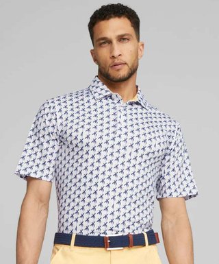 Puma Mattr Palms męskie polo, biało/granatowe