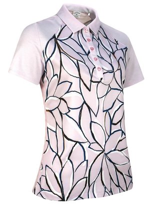 Callaway Linear Floral damskie polo, pink nectar