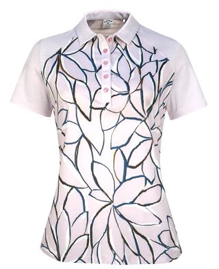Callaway Linear Floral damskie polo, pink nectar
