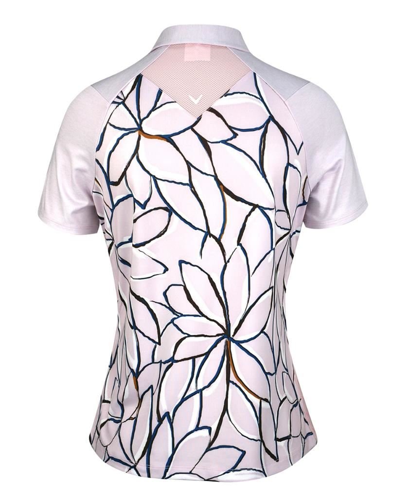 Callaway Linear Floral damskie polo, pink nectar