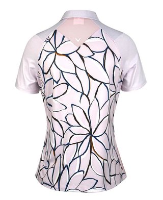 Callaway Linear Floral damskie polo, pink nectar