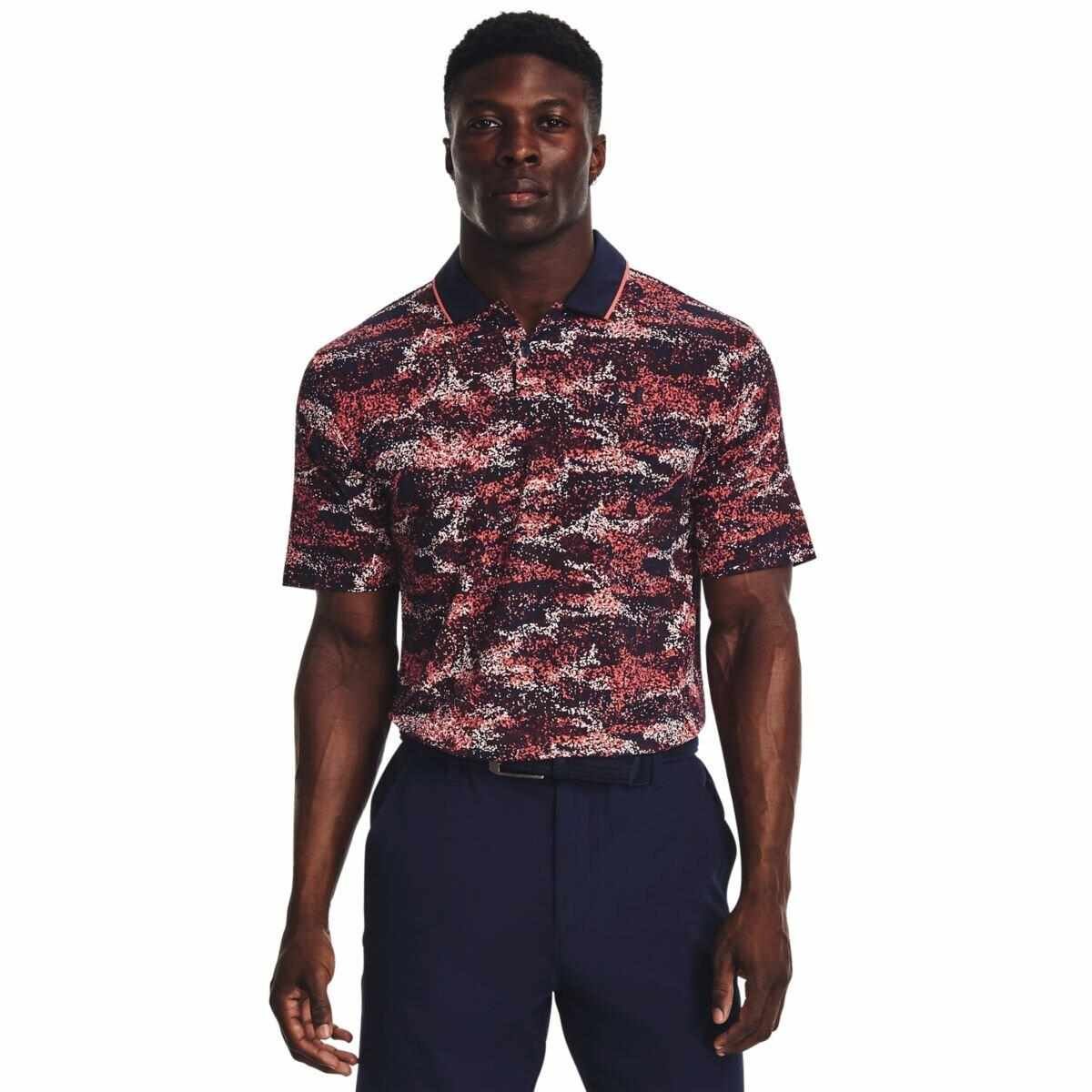 Under Armour Iso-Chill Edge męskie polo, granatowo/czerwone