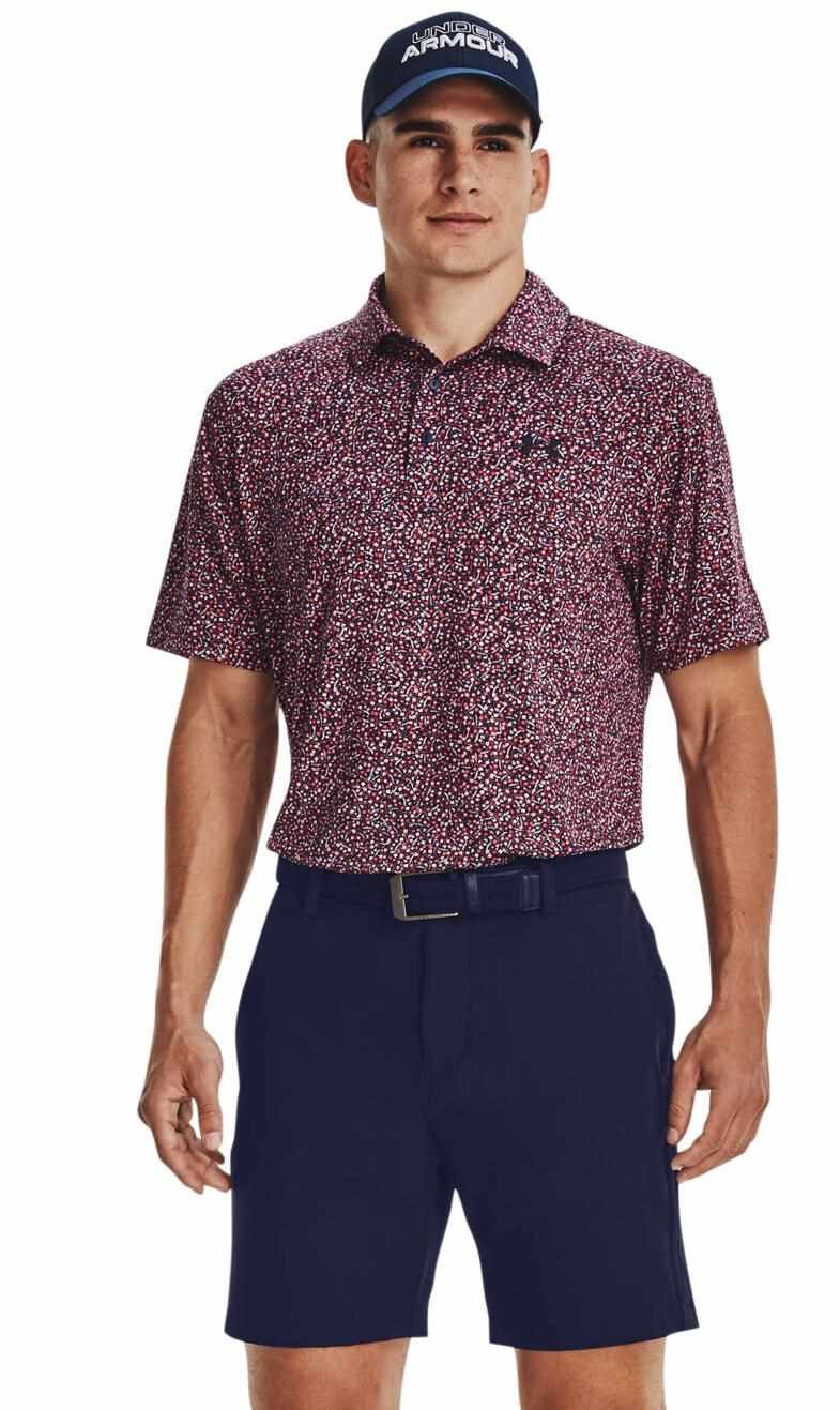 Under Armour Playoff 3.0 Printed męskie polo, granatowo/czerwone