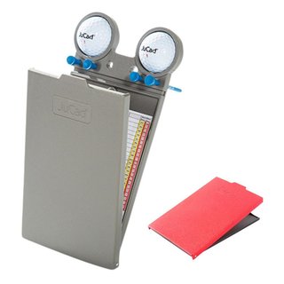 JuCad Scorecard Holder GRP etui na kartę wyników, titanium/czerwone