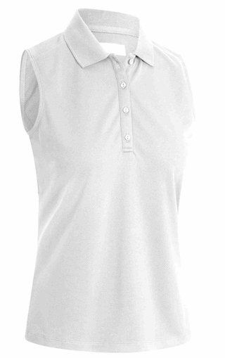 Callaway Sleeveless Knit damskie polo golfowe, białe