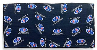 U.S. Kids Golf Multi Logo Microfiber ręcznik golfowy, czarny