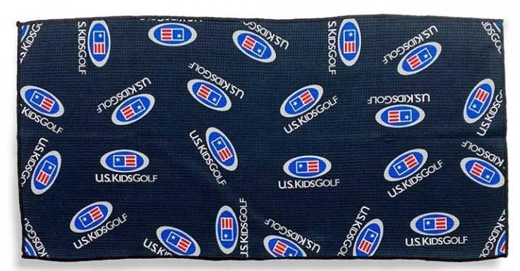 U.S. Kids Golf Multi Logo Microfiber ręcznik golfowy, czarny