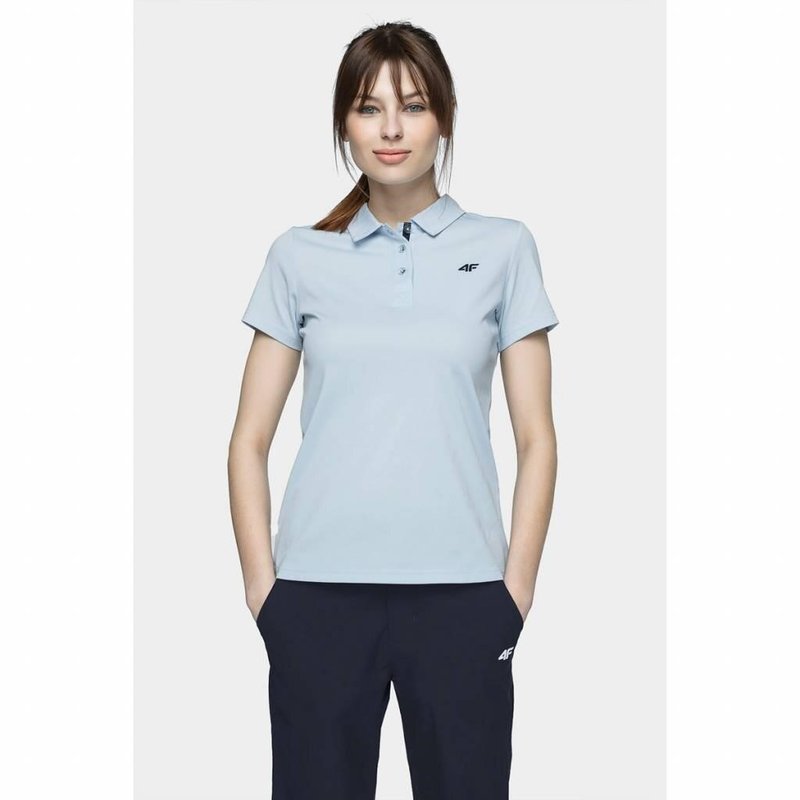 4F damskie polo golfowe, niebieskie