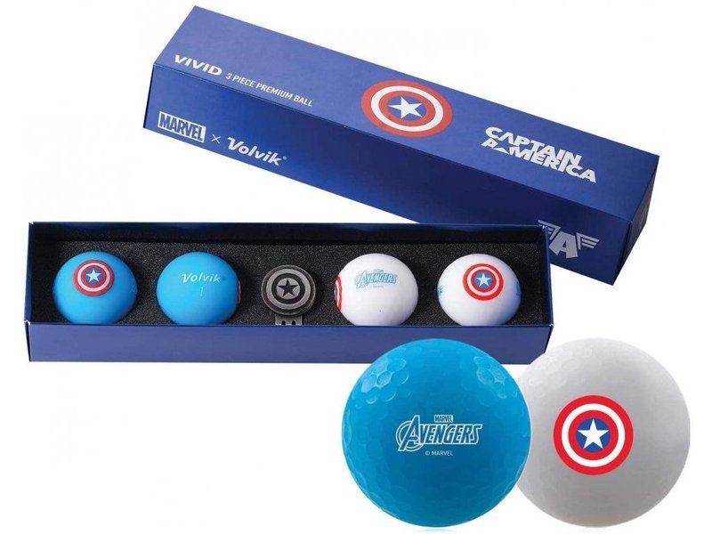 Volvik VIVID Marvel Cpt. America zestaw podarunkowy