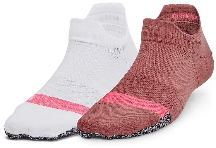 Under Armour Breathe 2 No Show Tab 2pk niskie skarpetki damskie, red fusion