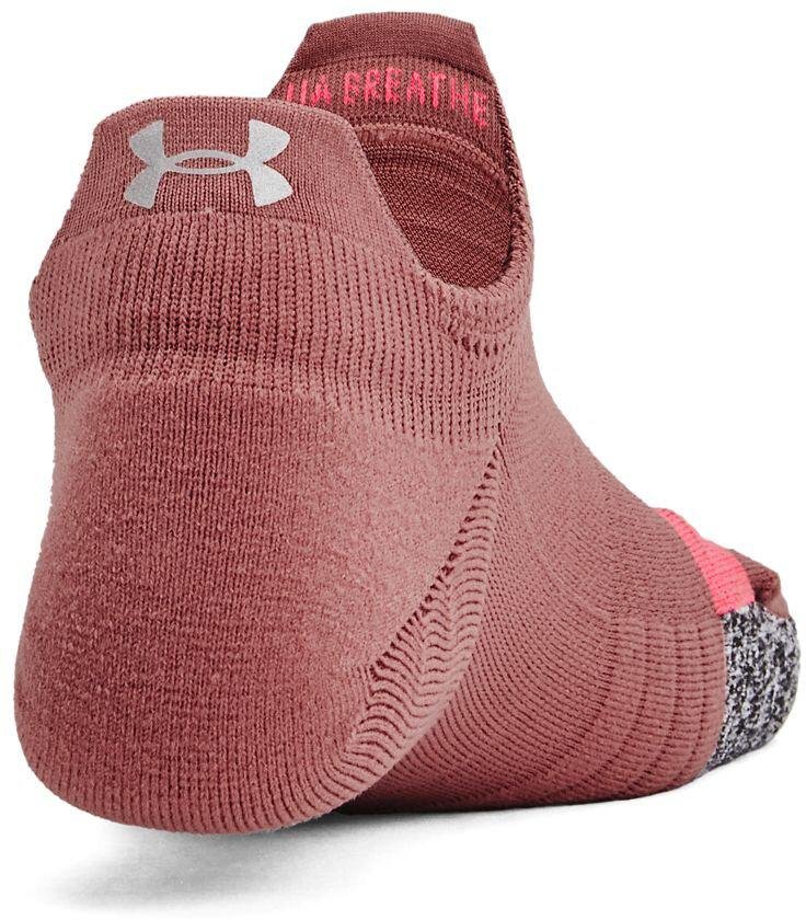Under Armour Breathe 2 No Show Tab 2pk niskie skarpetki damskie, red fusion