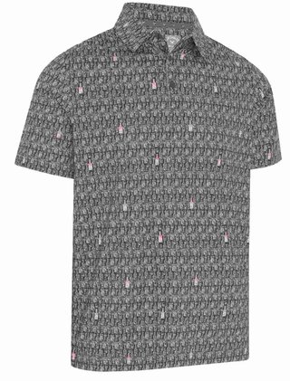 Callaway All-Over Scotch Novelty Print męskie polo, szare
