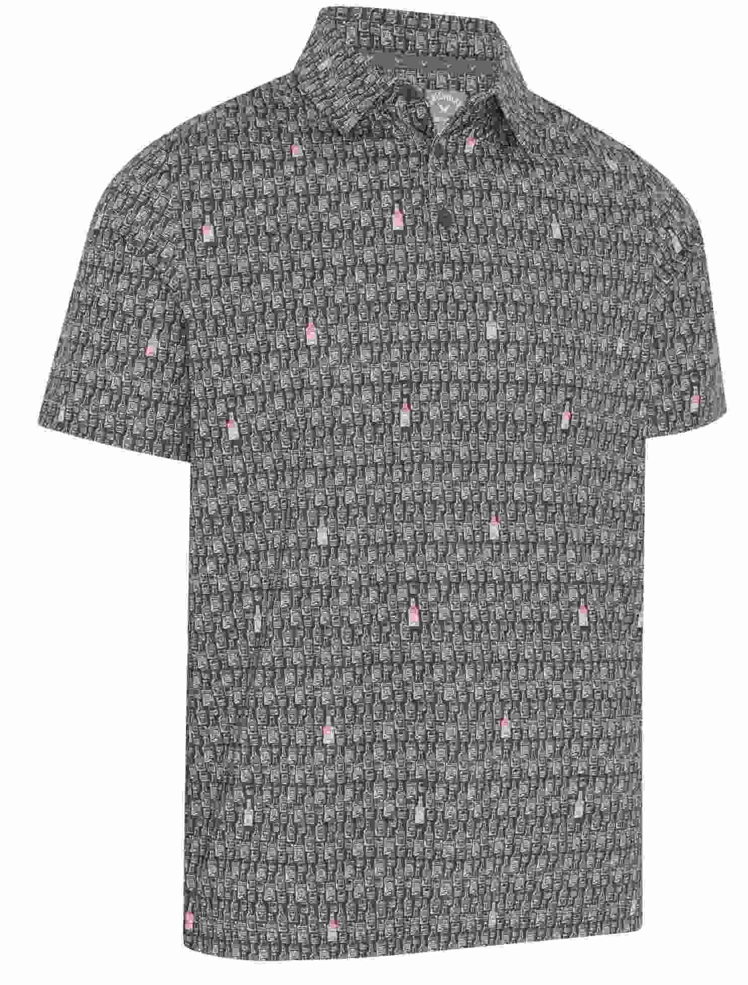 Callaway All-Over Scotch Novelty Print męskie polo, szare