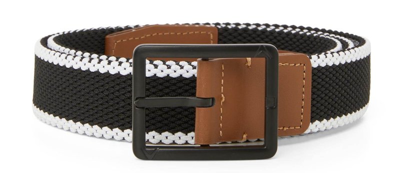 Callaway Striped Stretch Braided pasek męski, czarno/biały
