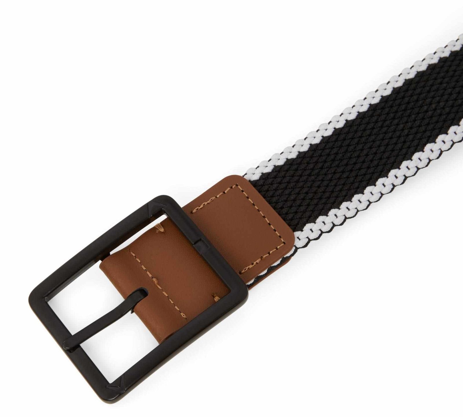 Callaway Striped Stretch Braided pasek męski, czarno/biały