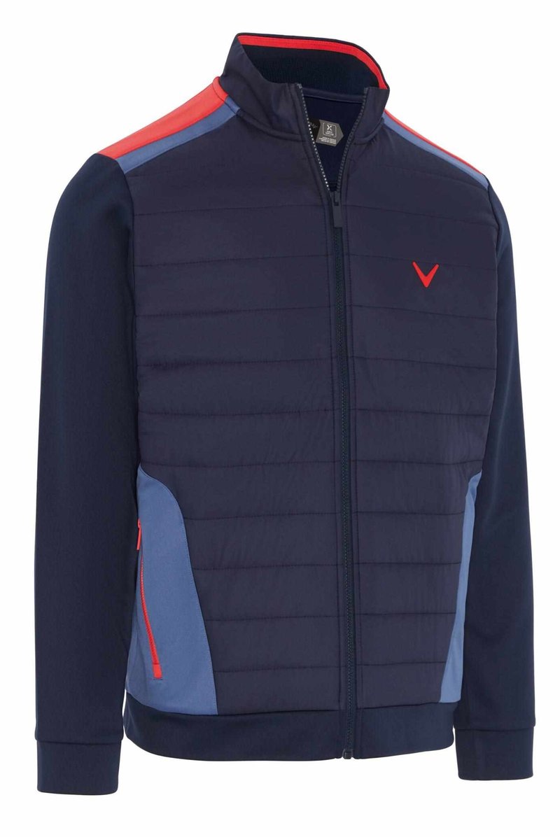 Callaway Racer Mixed Media Quilted męska kurtka, granatowa