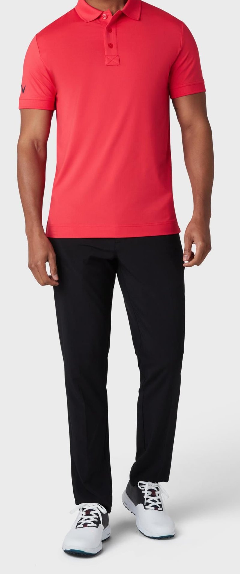 Callaway Solid Ribbed męskie polo, hibicus
