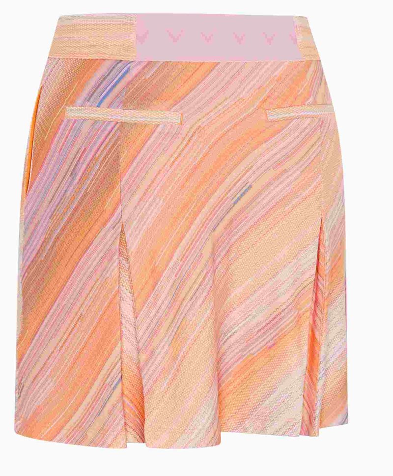 Callaway Striped Pleated 17" spódnica golfowa, papaya