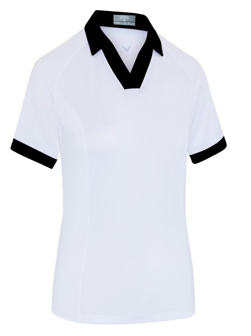 Callaway Short Sleeve Colorblock damskie polo, biało/czarne