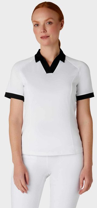 Callaway Short Sleeve Colorblock damskie polo, biało/czarne