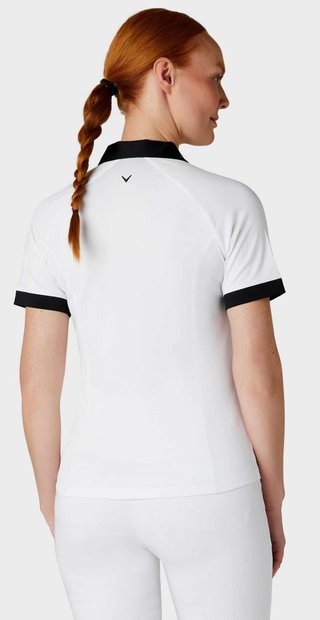 Callaway Short Sleeve Colorblock damskie polo, biało/czarne