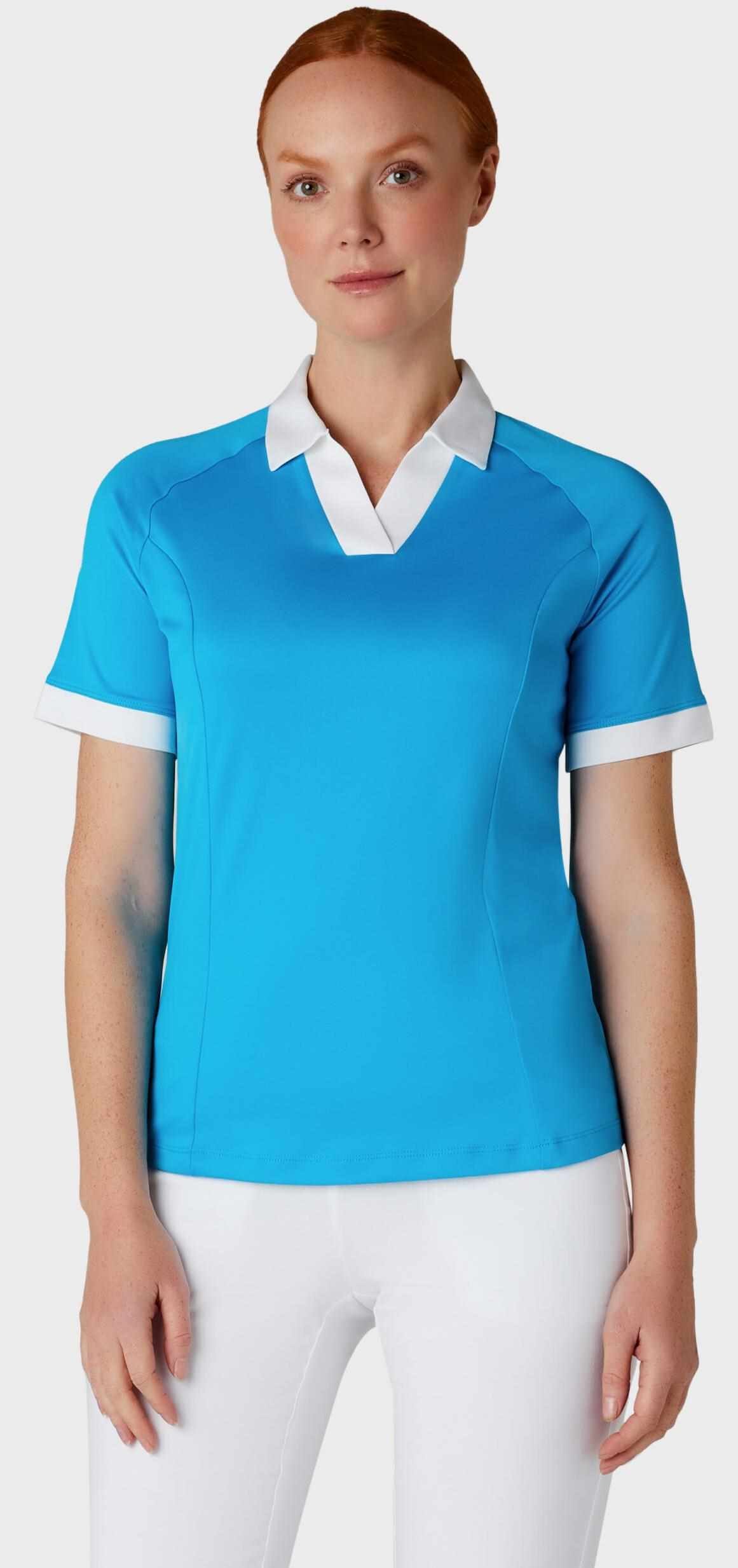 Callaway Short Sleeve Colorblock damskie polo, niebieskie