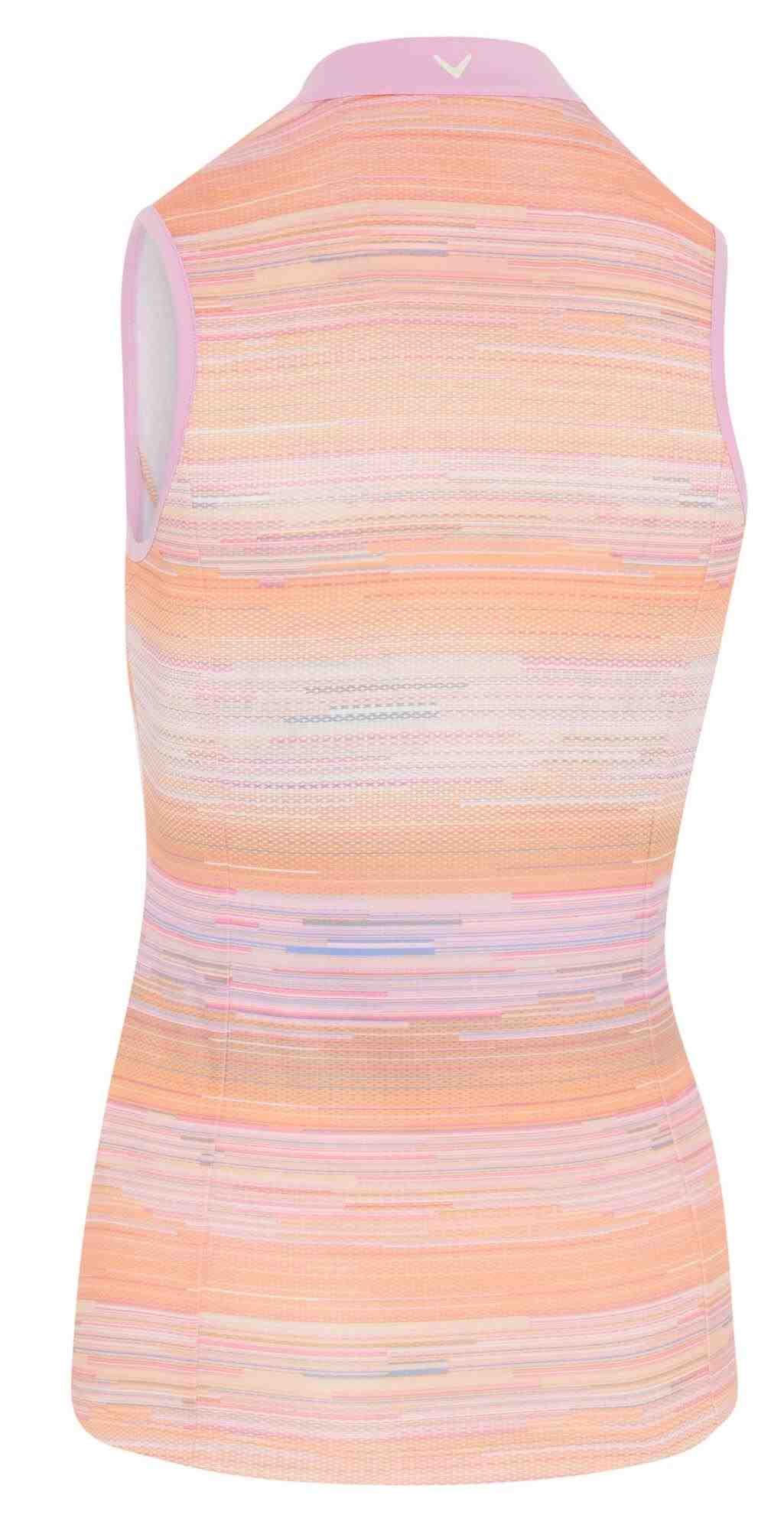 Callaway Striped Sleeveless damskie polo, papaya