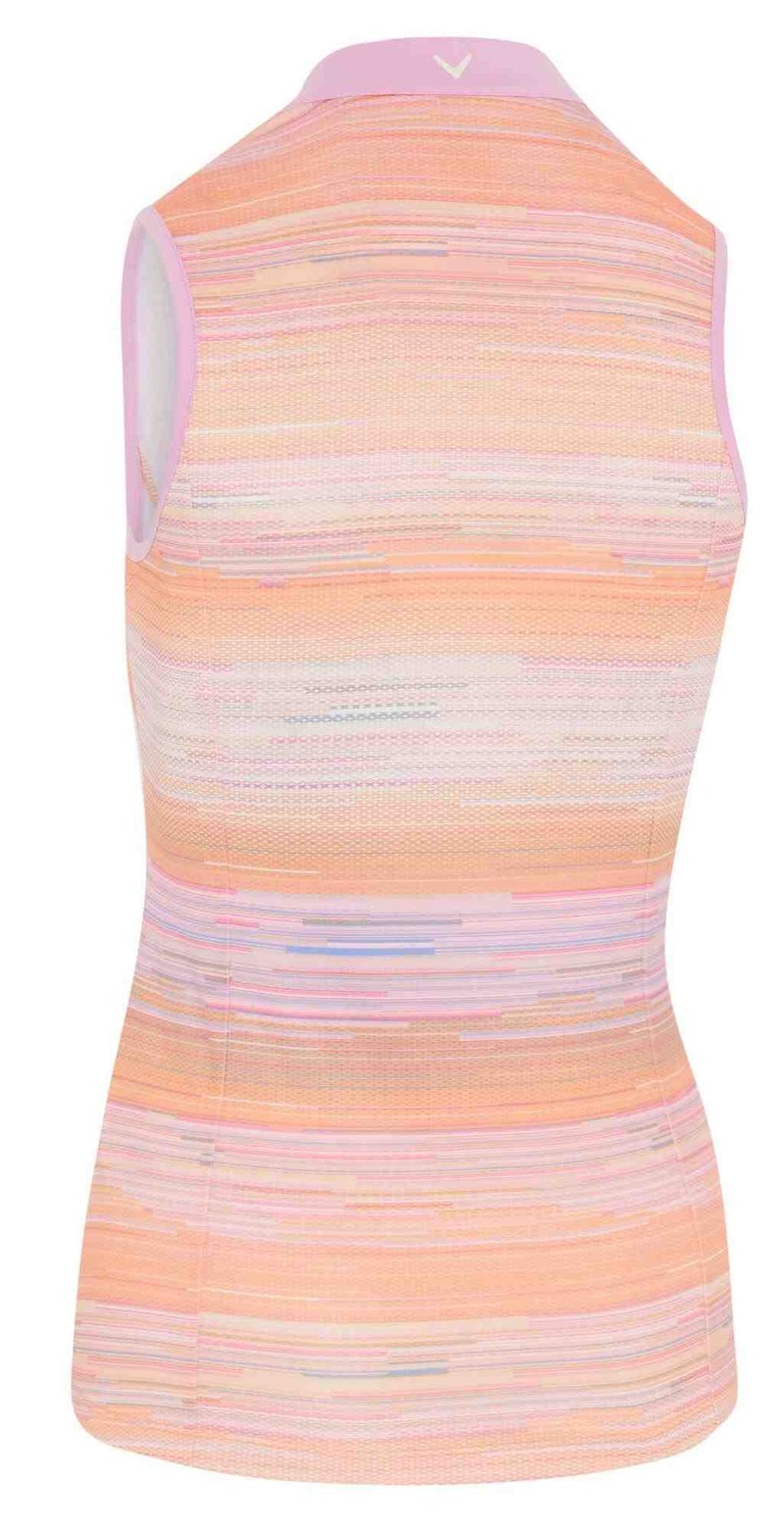 Callaway Striped Sleeveless damskie polo, papaya