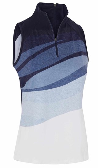 Callaway Gradient Wave Sleeveless damskie polo, granatowe
