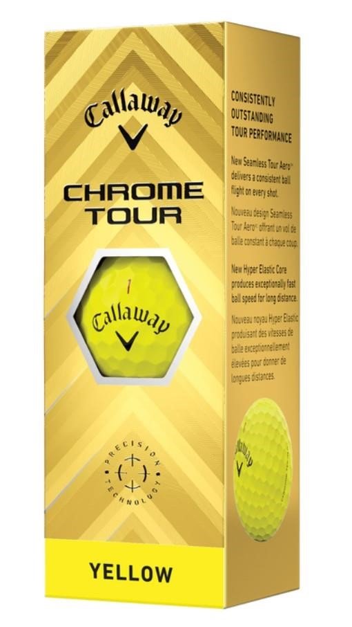 Callaway Chrome Tour piłki golfowe, żółte
