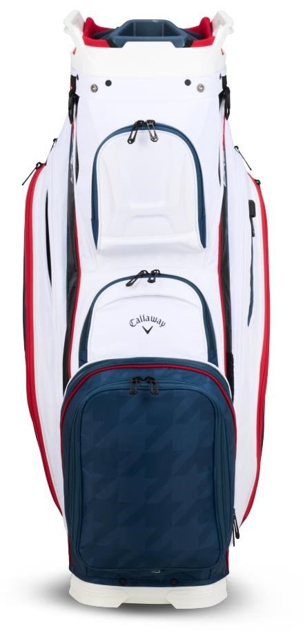 Callaway ORG 14 cart bag, biało/niebiesko/houndstooth/czerwony