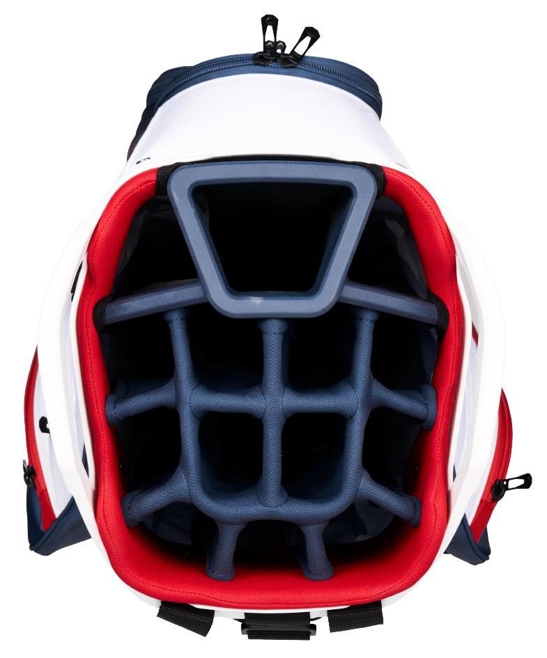 Callaway ORG 14 cart bag, biało/niebiesko/houndstooth/czerwony