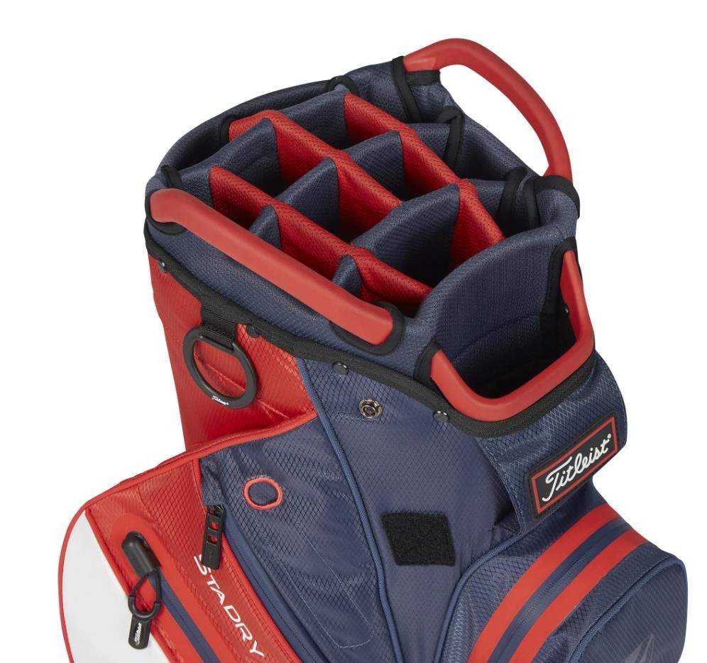 Titleist 14 StaDry cart bag, navy/red/white