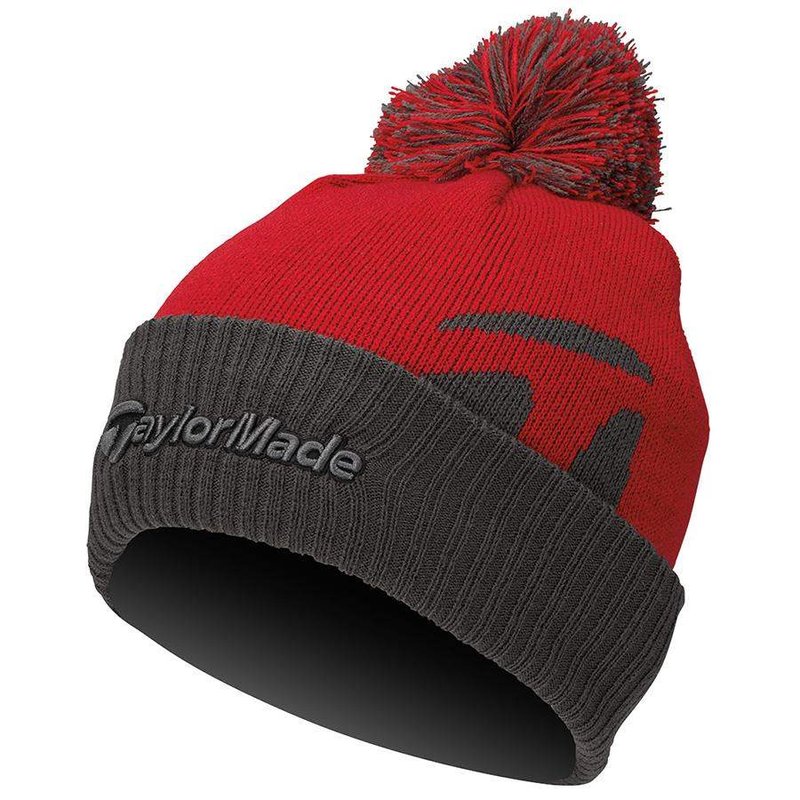 TaylorMade Bobble Beanie męska czapka zimowa, czerwona